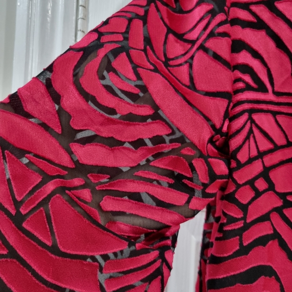 Vintage 80s hot magenta blazer/blouse/mini dress fits 10/12/14 - Picture 5 of 6